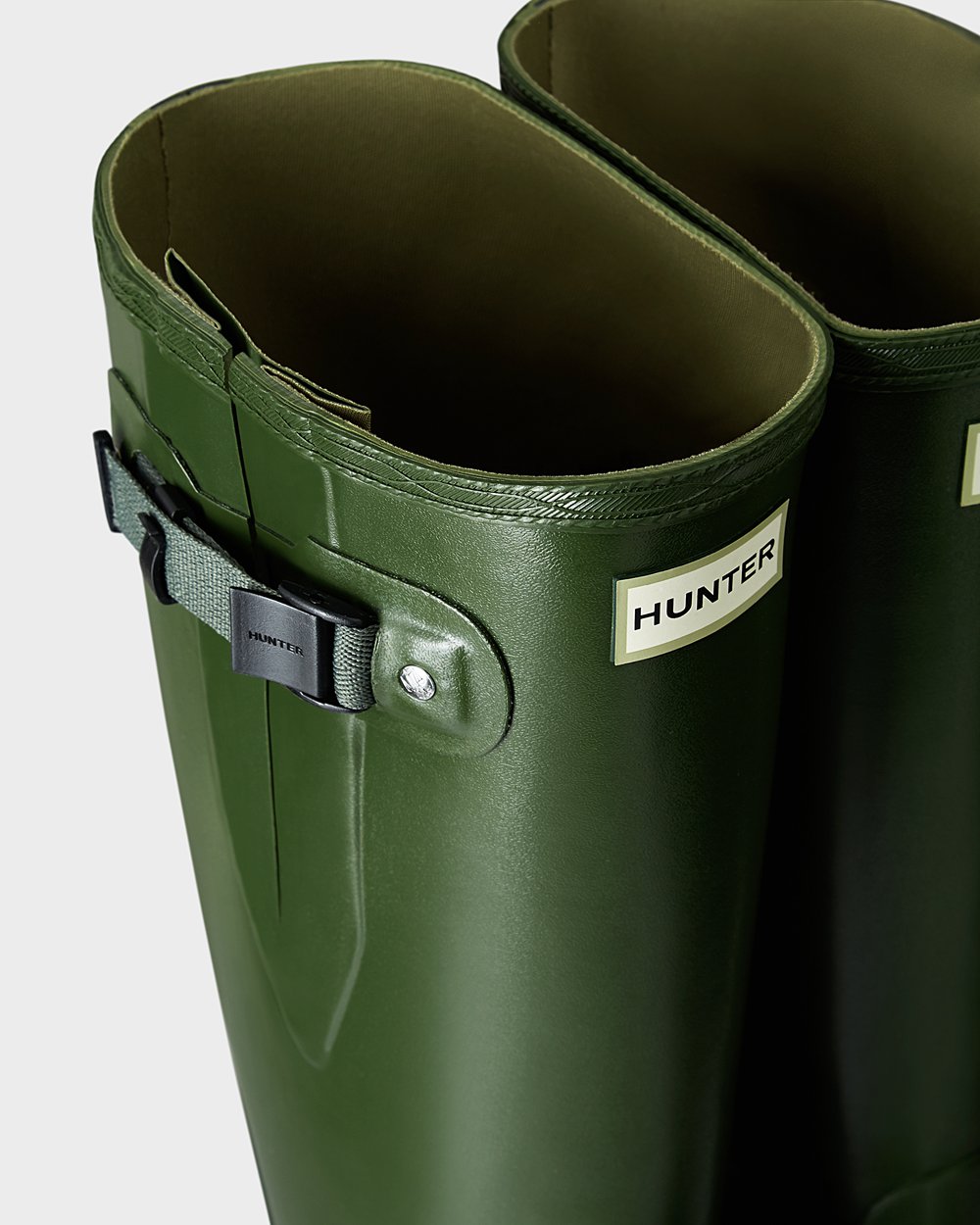 Botas de Lluvia Altas Hunter Hombre - Norris Field Side Adjustable - Verdes - ZLWXRON-05